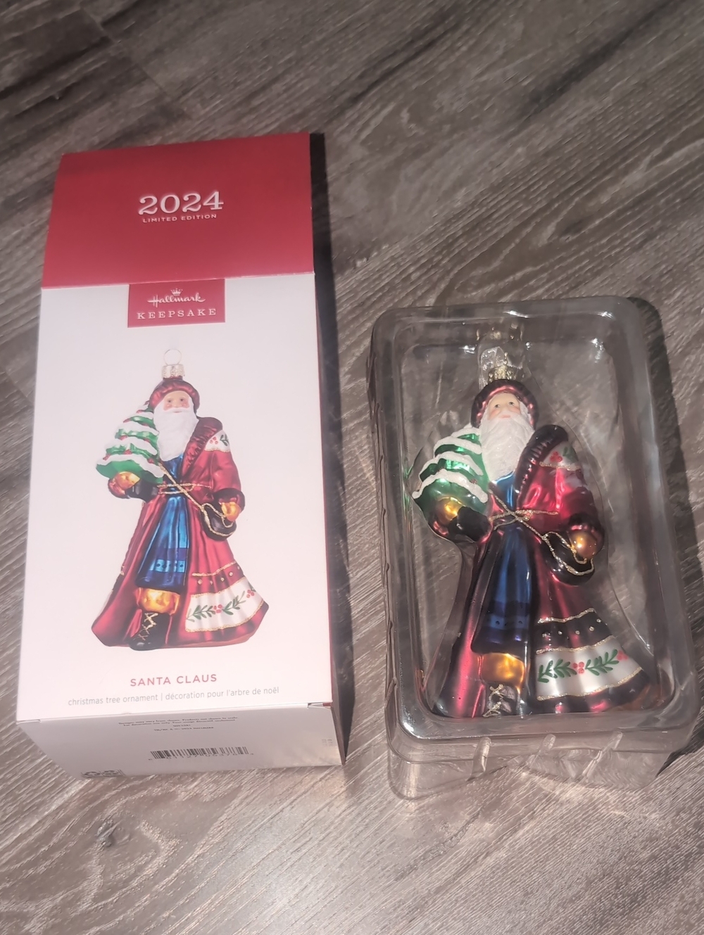Hallmark Keepsake Ornament 2024 Limited Edition Glass Santa Claus
